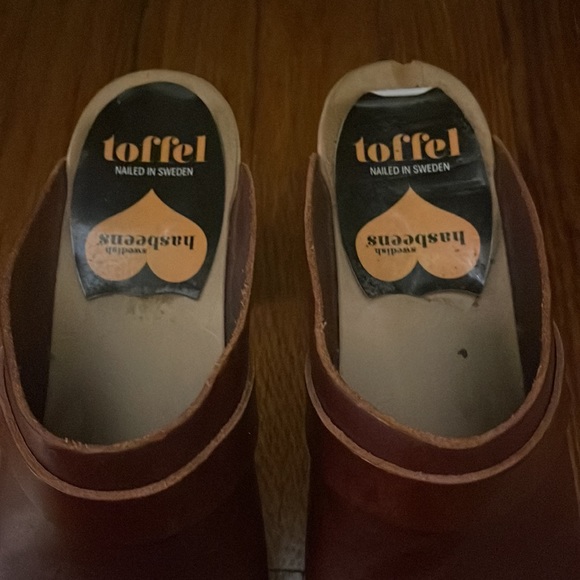 Swedish Hasbeens Toffel Mules Clogs Slip On Leather Heeled - Picture 6 of 7